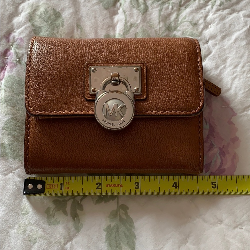 Michael Kors Brown Leather Wallet with Lock Accent